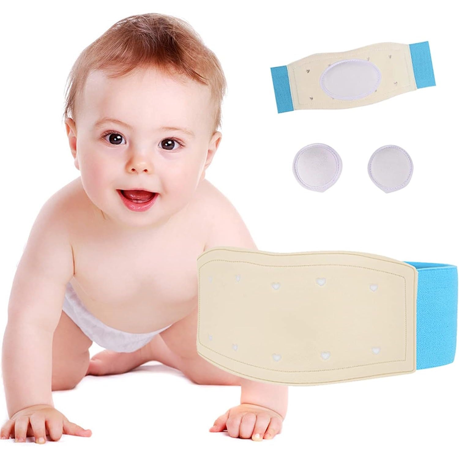 Buy now Paskyee Umbilical Hernia Belt Baby Belly Button Band Infant Belly Wrap Abdominal Binder Hernia Truss Support Adjustable Navel Belly Band Newborn Umbilical Cord Blue Blue at indiglob india