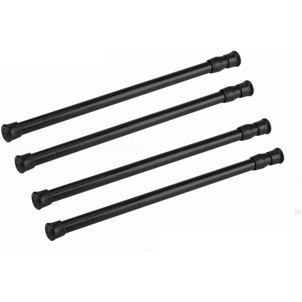 Buy now Tension Rods, 4 Pack 15.7-28 Inches Adjustable Spring Steel Cupboard Bars Tension Curtain Rod Shower Rod Extendable Width 21.6-35.4 inch Black at indiglob india