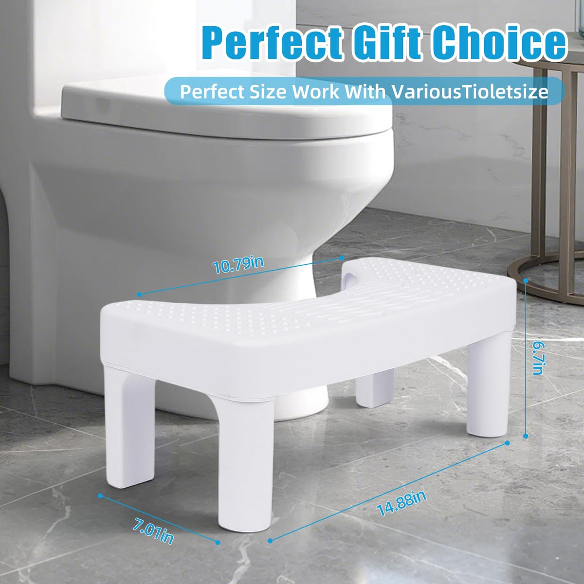 Resze Toilet Stool for Adults,6.8" Squatting Potty,Toilet Stool Squat Adult