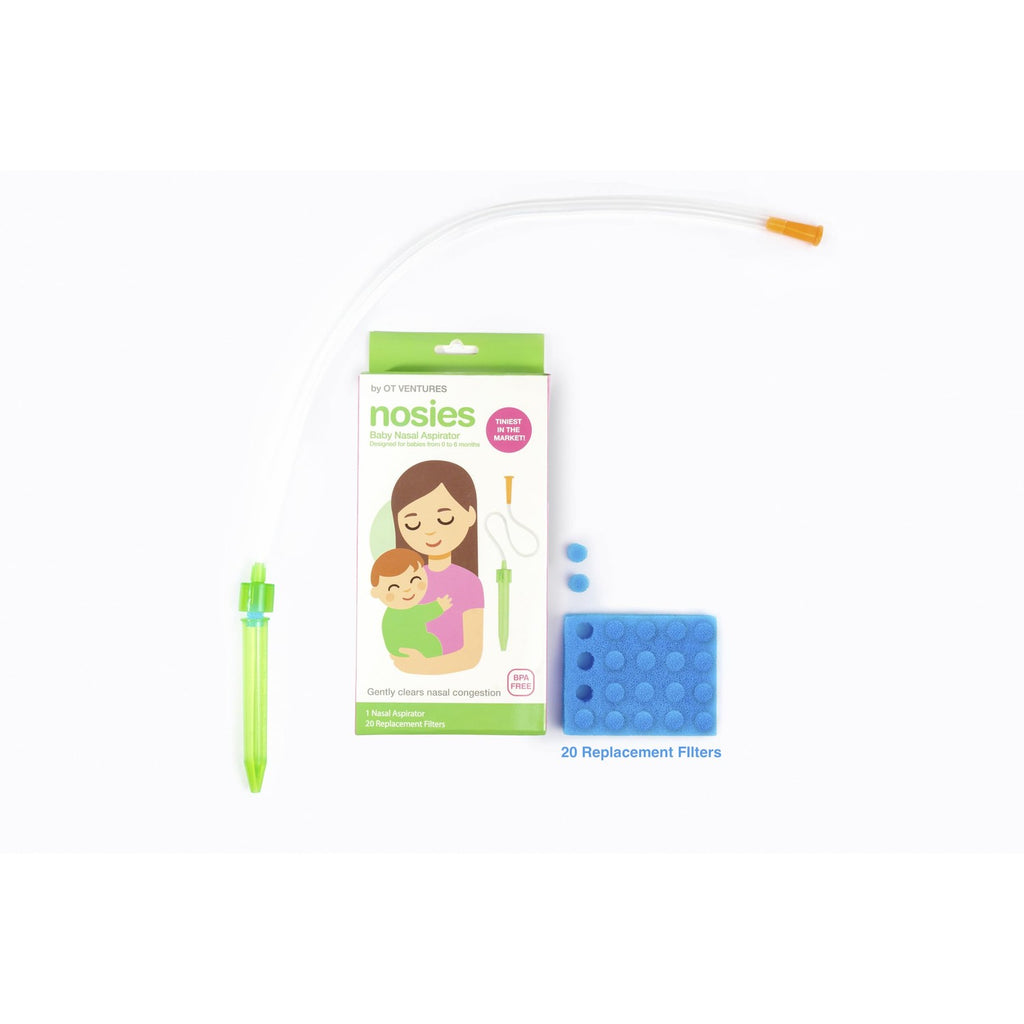 Nosies New Born Baby Nasal Aspirator (0-6 Months) with 20 Hygiene Filters | Tiniest Aspirator Ideal for New Born Baby Congestion Relief, Pediatrician Recommended, Gentle Suction