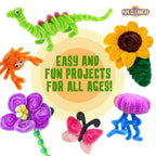 LOVA Pipe Cleaners Craft Bulk 200 Count – 12 Inch Chenille Stems in 20 Assorted Colors, Multicolor Fuzzy Craft Supplies for DIY Arts and Crafts, Flower Stems & Classroom Projects