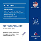 Sweat & Soul Methylene Blue Pharmaceutical Grade 2oz - Made in USA - Balanced Electrolytic 1% Solution - USP Grade, No Formaldehyde, No Alcohol, 3rd Party Tested