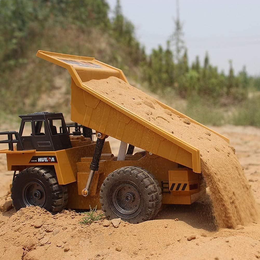 Buy now Remote Control Construction Dump Truck Toy 2.4G RC Truck 6 Channel Bulldozer 4 Wheel Driver Mine Construction Alloy Metal Vehicle Truck 1:18 with 2 Rechargeable Batteries for Boys Birthday Xmas Gift at indiglob india
