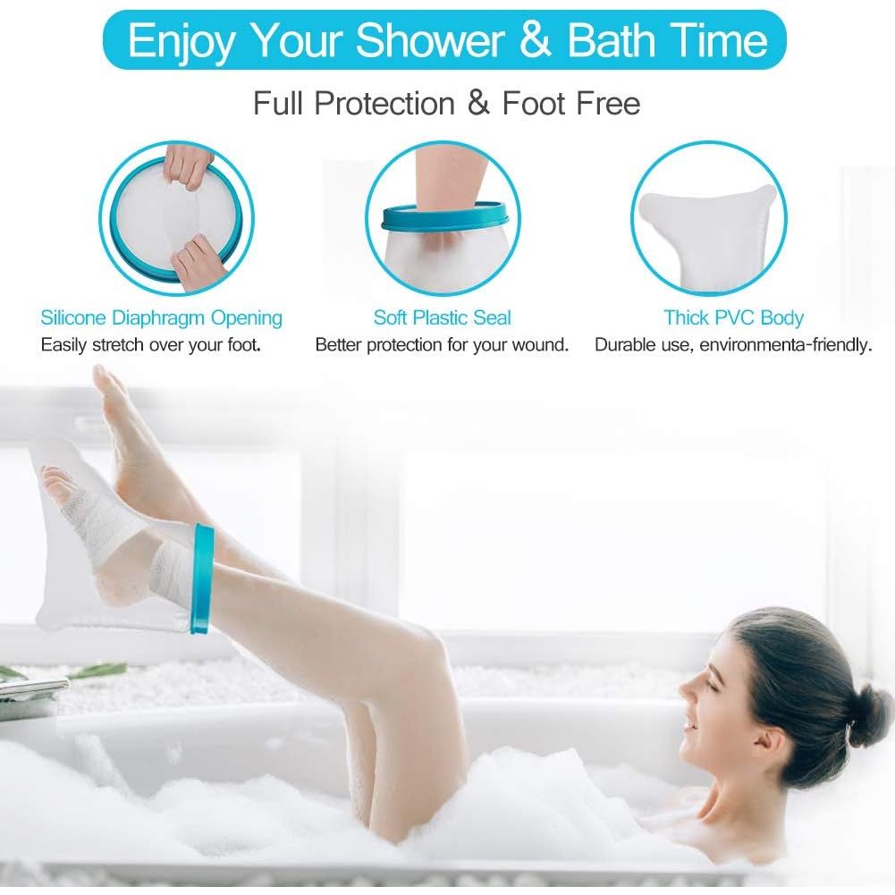 Buy now Waterproof Foot Cast Cover Wound Protector for Shower Bath, Watertight Cast Bag Covers for Broken Surgery Foot, Wound and Burns - Reusable [2025 Upgrade] at indiglob india