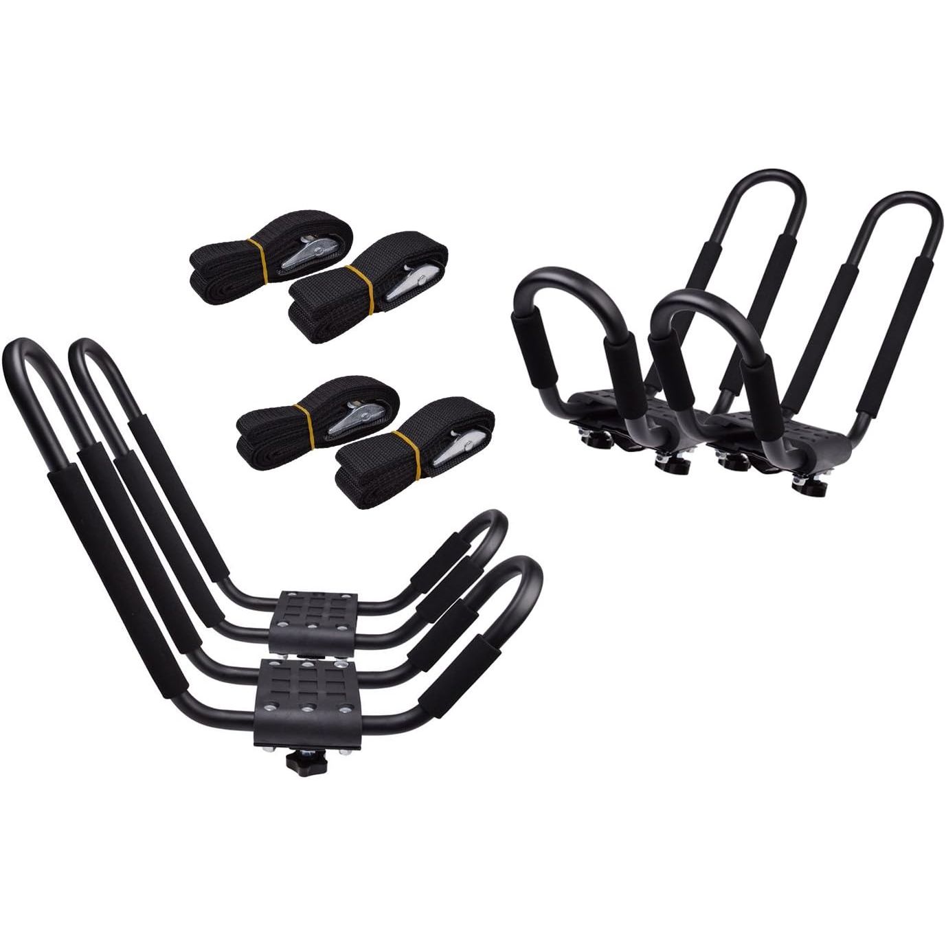 Buy now TMS Kayak Roof Racks for 2 Kayaks - Dual Universal Fit Carriers Include Two Sets of Straps for Cars, Trucks and SUVs - Easy to Mount J-Bar Style Carriers for Kayaks Canoes Paddleboards and Surfboards Default at indiglob india