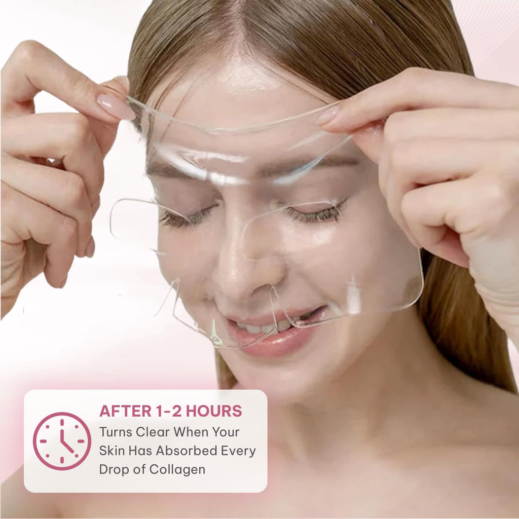 Bio-Collagen Face Mask Overnight – Hydrating Korean Sheet Mask – Niacinamide & Low Molecular Collagen – Firming & Smoothing Skincare for All Skin Types – 4 Masks