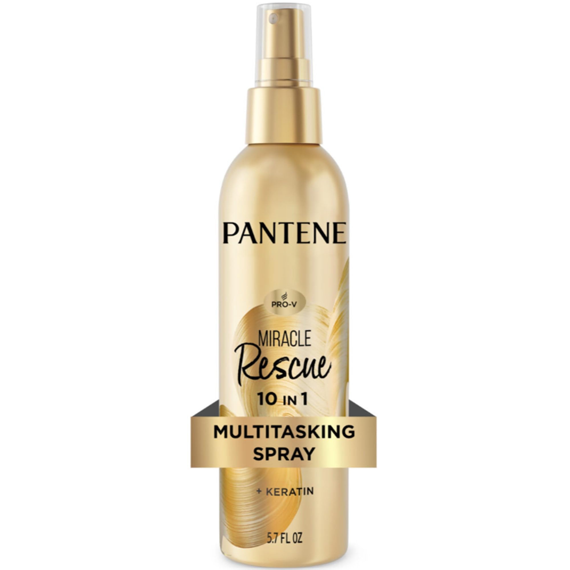 Pantene Miracle Rescue 10in1 Multitasking Spray - Heat Protection, Detangles, Repairs Damaged, Dry Hair, Improves Shine, Leave-In Conditioning Treatment with Keratin and Pro-Vitamin B5, 5.7 oz