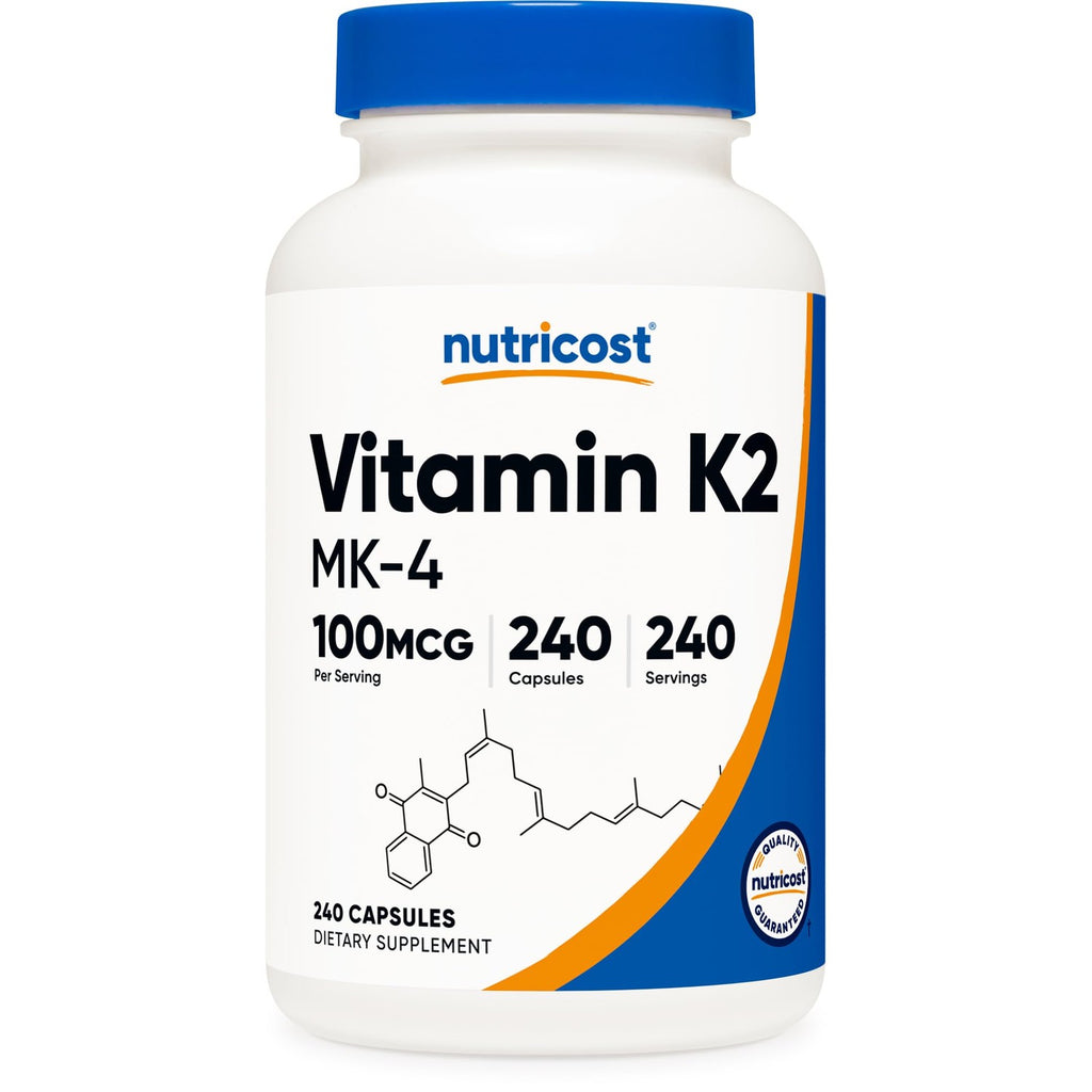 Nutricost Vitamin K2 (MK4) 240 Capsules (100mcg) - Gluten Free and Non-GMO
