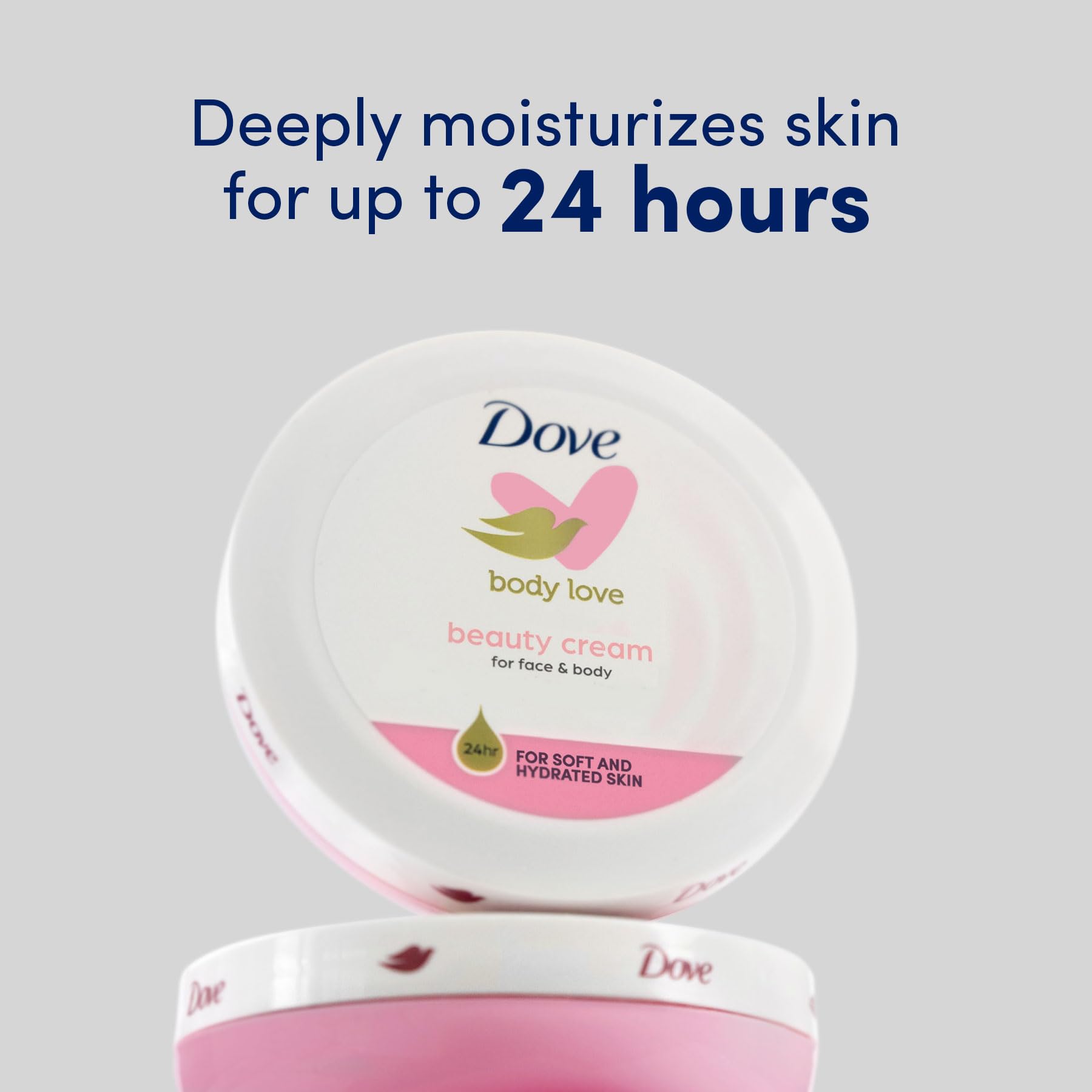 Dove Nourishing Body Care, Face, Hand, and Body Beauty Cream for Normal to Dry Skin Lotion for Women with 24-Hour Moisturization, 4-Pack, 2.53 Oz Each Jar