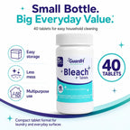 Bleach Tablets for Laundry & Household Cleaning – 40 Count Fast Dissolving Bleach Tabs for Washer, Toilet, Bathroom & Kitchen – Liquid Bleach Alternative – GuardH