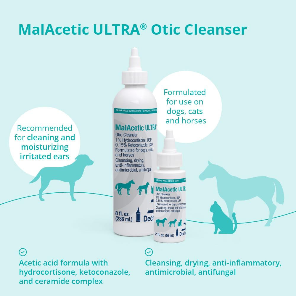 Otic Cleanser for Dogs, Cats and Horses, 2 FL Oz