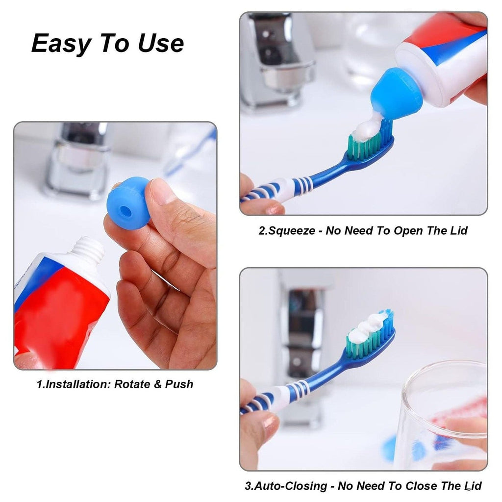 Buy now 6 Pack Silcone Toothpaste Cap, Tnvee Reusable Self Closing Toothpaste Squeezer Dispenser with Organizer Box for Kids and Adults in Bathroom, Hygiene No Mess No Waste at indiglob india