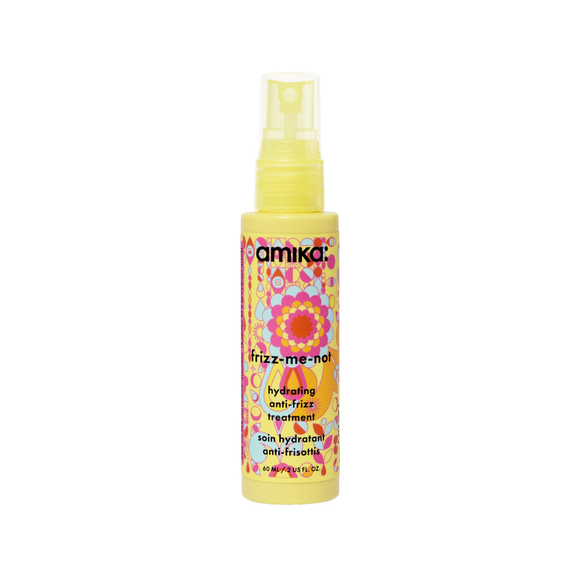 amika frizz-me-not hydrating anti-frizz treatment | lightweight hydrating spray for medium to thick coarse hair types 2a-4c, humidity + heat protection, smooth frizz for up to 3 days