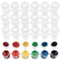 36 Empty Paint Pots with Lids, 5 ml/0.17 OZ Clear Empty Storage Paint Containers, Mini Painting Cup Arts Crafts Containers for Summer Camp Kids Classrooms Schools Art Festivals etc