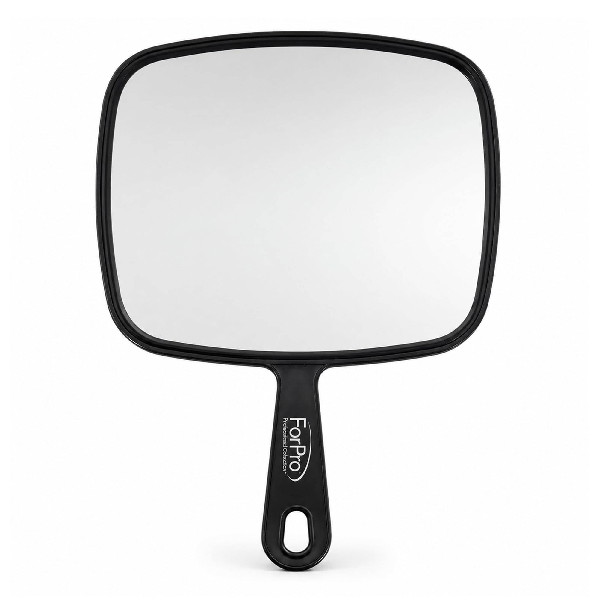 ForPro Professional Collection Extra Large Hand Mirror with Handle, 9" W x 12" L, Multi-Purpose Handheld Mirror with Distortion-Free Reflection, Black (Pack of 2)