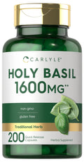 Carlyle Holy Basil Capsules | 200 Count | Tulsi Holy Basil Leaf Extract