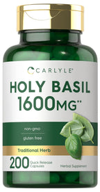Carlyle Holy Basil Capsules | 200 Count | Tulsi Holy Basil Leaf Extract