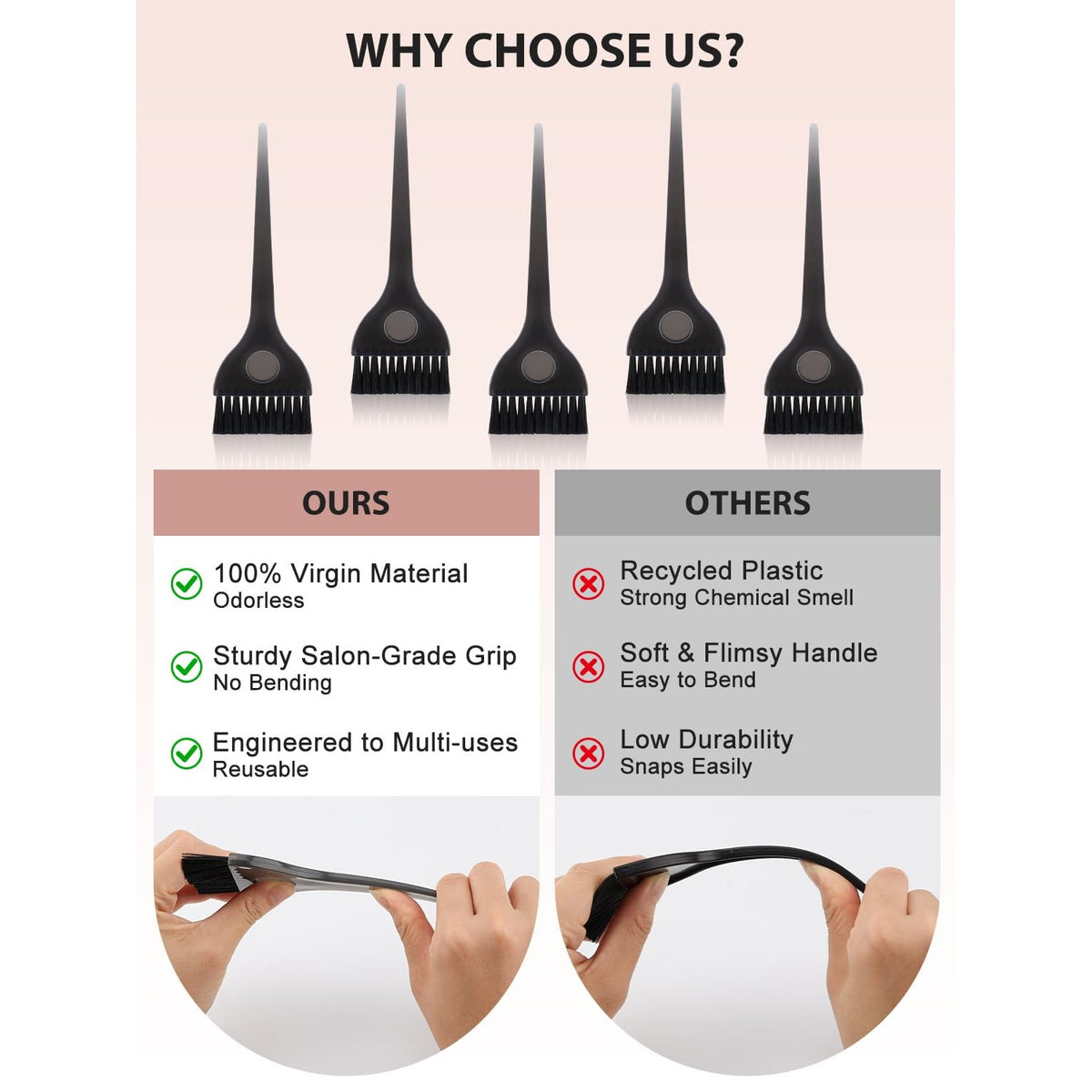 YOOVR 6pcs Hair Dye Bleach Kit with Hair Dye Brush and Bowl Set