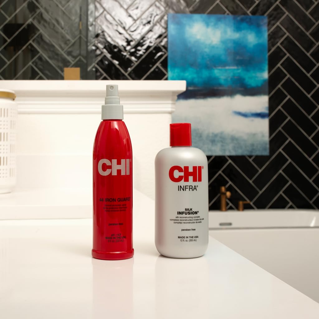 CHI Infra Silk Infusion, Silk Reconstructing Leave-In Hair Treatment for Creating Smooth, Shiny, Strong Hair, 6 Oz