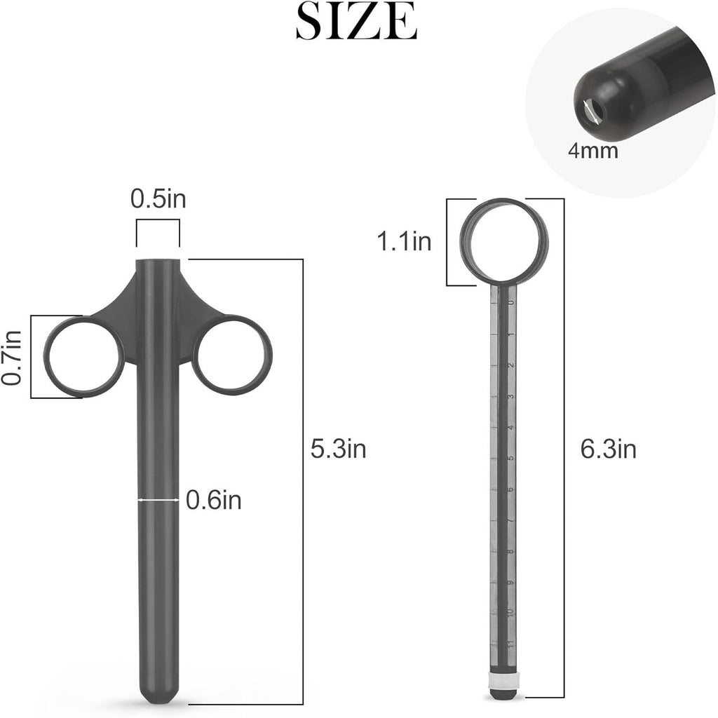 Buy now [2Pack+Storage Bag] Lube Applicator Syringe with 10ml Precise Scales, 6.5" Anal Lube Shooter with Air-Proof Silicone Cap Reusable Lubricant Tube Applicator for Women, Men & Couples, Black at indiglob india