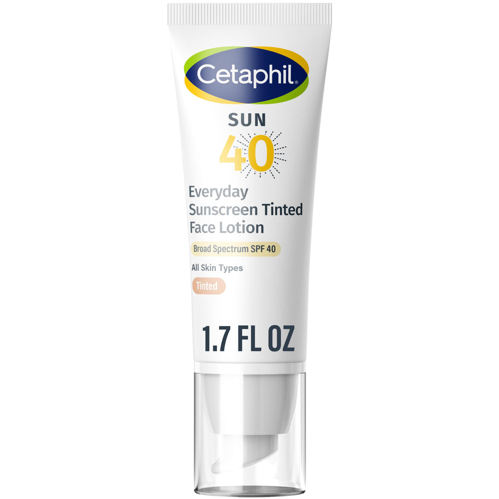 Buy now CETAPHIL Everyday Sunscreen Tinted Lotion for Face, 1.7 fl oz, 100% UVA/UVB Mineral Sunscreen: Titanium Dioxide & Zinc Oxide, SPF 40, For Sensitive Skin at indiglob india
