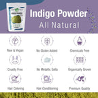 Buy now 200 Grams INDIGO POWDER For Hair Dye/Color - The Henna Guys at indiglob india