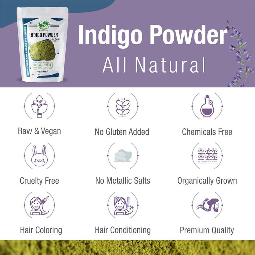 Buy now 200 Grams INDIGO POWDER For Hair Dye/Color - The Henna Guys at indiglob india