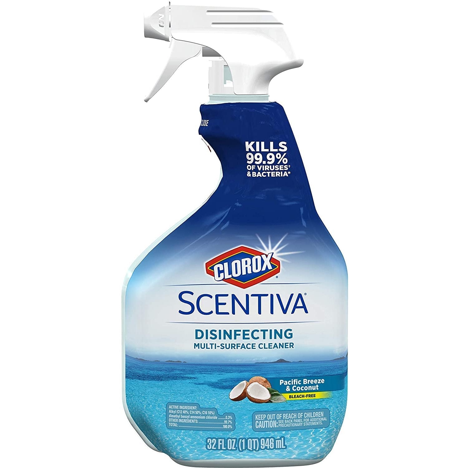 Buy now Clorox Scentiva Disinfecting Multi-Surface Cleaner Spray & Disinfecting Wipes, Pacific Breeze & Coconut Scent - Bundle of 2 Items at indiglob india