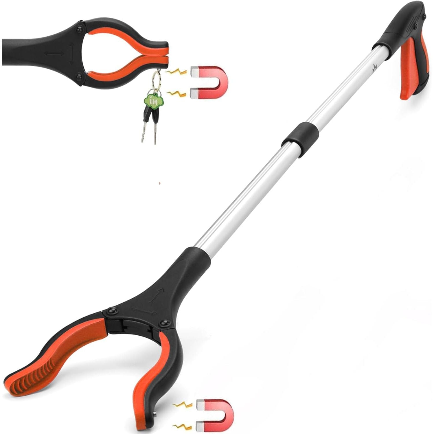 Buy now 2025 Upgraded Reacher Grabber Pickup Tool, 32" Long Grabber Reacher Tool with Magnetic Tip, Trash Picker for Elderly Grab It Reaching Tool, Garbage Picker Upper, Litter Pick Up Grab Claw Grabber Stick Orange at indiglob india