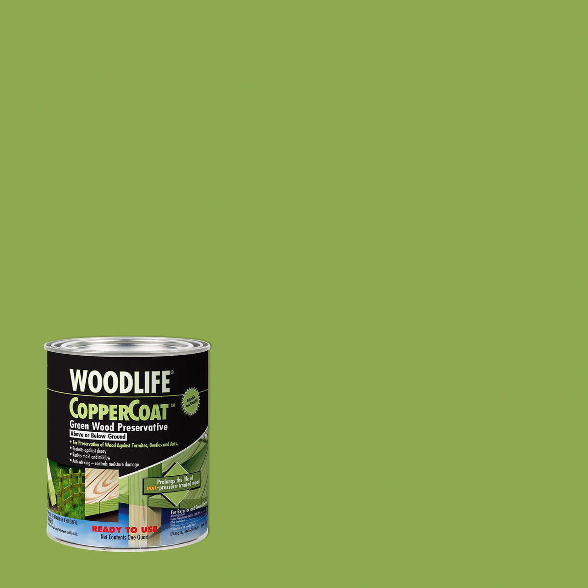 Zinsser 01904A Wolman, WoodLife Coppercoat, Green, 1 Qt