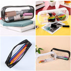 BlingKingdom 2PCS Clear Cases with Zipper, Makeup Brush Bag for Traveling