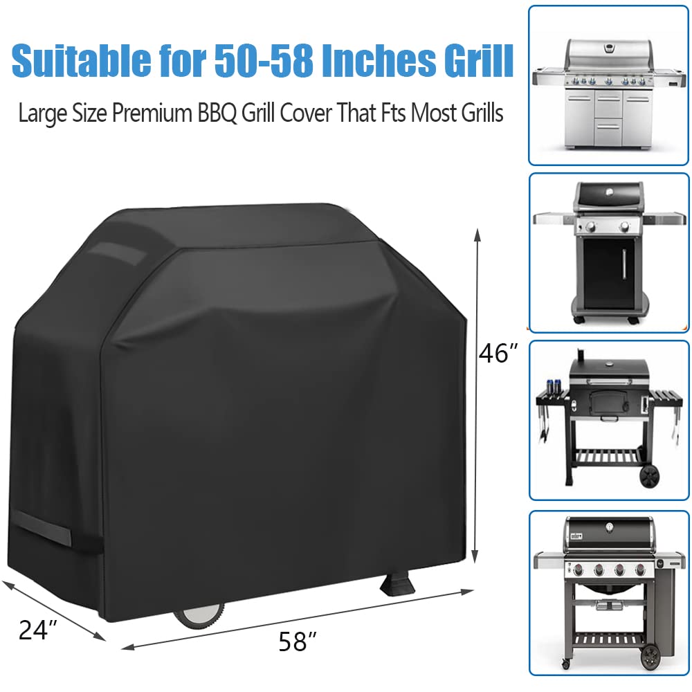 Grill Cover, Waterproof BBQ Grill Cover, 58 inch Barbecue Gas Grill Covers