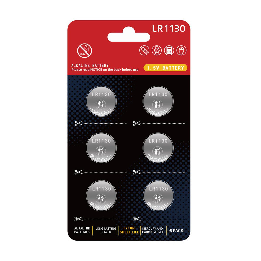 AG10 Battery LR1130 Battery L1131f Batteries L1131c SG10 389 189 1.5V Long-Lasting Alkaline Button Cell Batteries【5-Year Shelf Life】(6 Count)