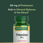 Nature's Bounty Potassium 99mg, 1 Per Day, 100 Vegetarian Caplets | Supports Fluid Balance and Muscle Activity, Normal Heart Function, Potassium Gluconate Dietary Supplement, Gluten Free