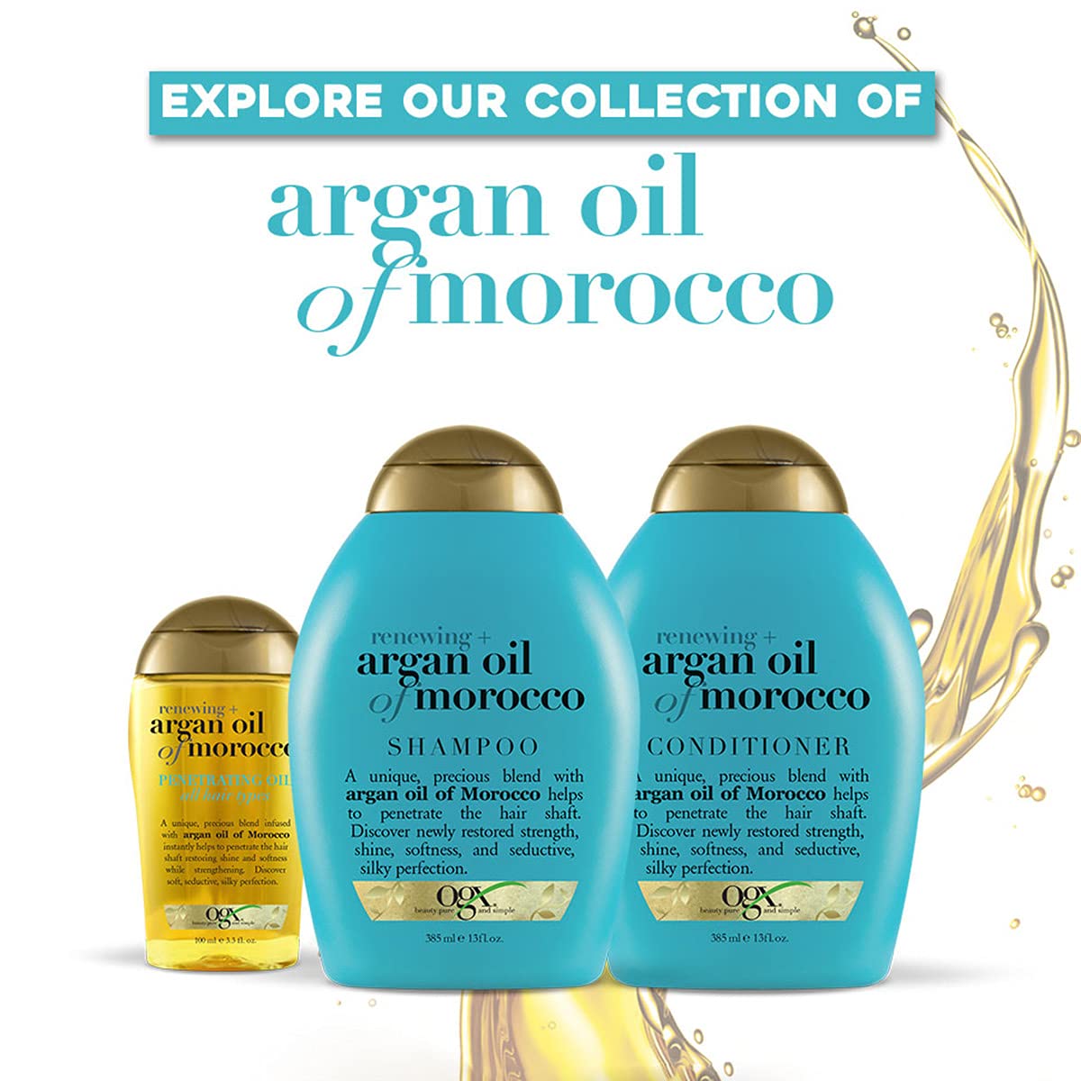 OGX Renewing + Argan Oil of Morocco Hair Oil, Extra Strength Penetrating Serum Treatment for Dry, Damaged, Frizzy, Curly & Coarse Hair, Cold-Pressed Argan_Oil, Shine, 3.3 Fl Oz (Pack of 6)