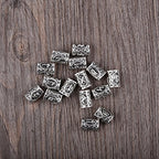 Buy now 24Pcs Norse Vikings Runes Hair Beard Beads for Bracelets Pendant Necklace DIY,Braiding Beads for Hair Braids Antique Silver Beard Ring Viking Beads Kits(Include 2Pcs Pull Hair Pin) at indiglob india