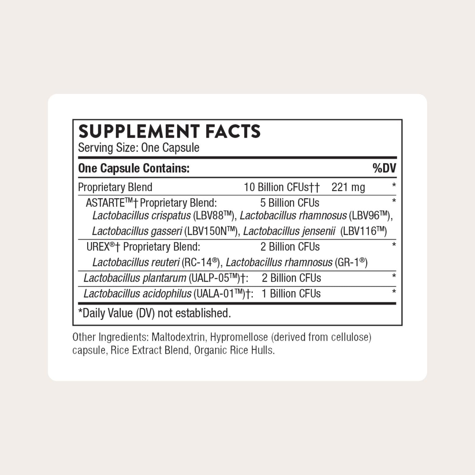 THORNE Women's Daily Probiotic, 10 Billion CFU, 8 Strains, 30 Capsules | Supports Vaginal & Urinary Tract Microbial Balance, Healthy Vaginal pH & Comfort*, Shelf-Stable, One Capsule Daily