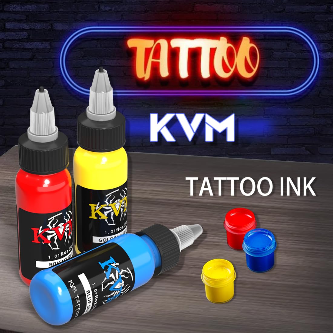 KVM Tattoo Ink Set 14 Pcs Colors 1oz (30ml) /BottleTattoo Supply