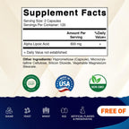 Vitamatic Alpha Lipoic Acid 600 mg Per Serving, 240 Veg Capsules | Support Antioxidant Activity*, Cellular Energy and Glucose Metabolism*, Non-GMO, Gluten Free, Made in USA