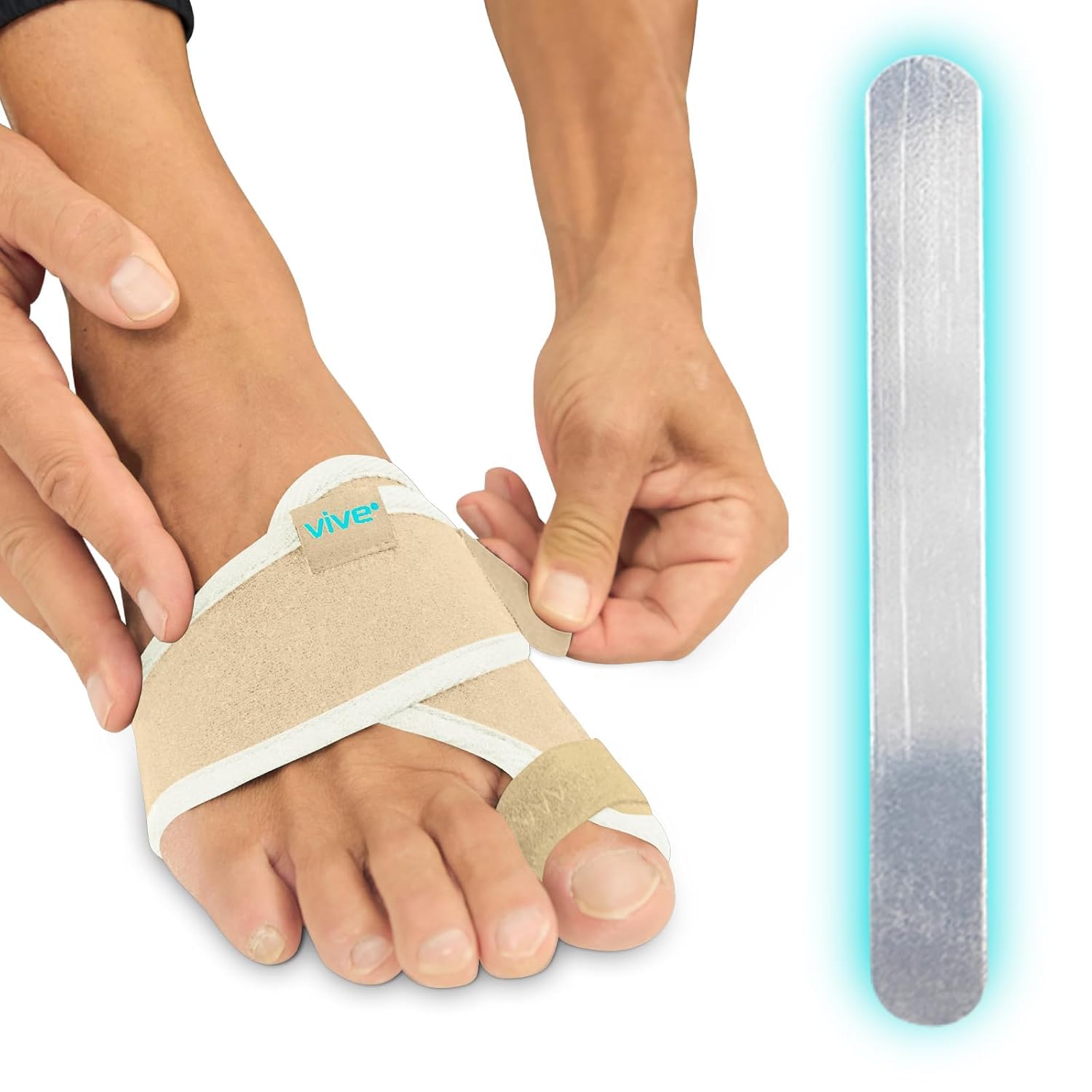 Buy now Vive Bunion Brace (Pair) - Big Toe Corrector Straightener with Splint - Hallux Valgus Pad, Joint Pain Relief, Alignment Treatment - Orthopedic Sleeve Foot Wrap Support for Men and Women (Black) Beige at indiglob india