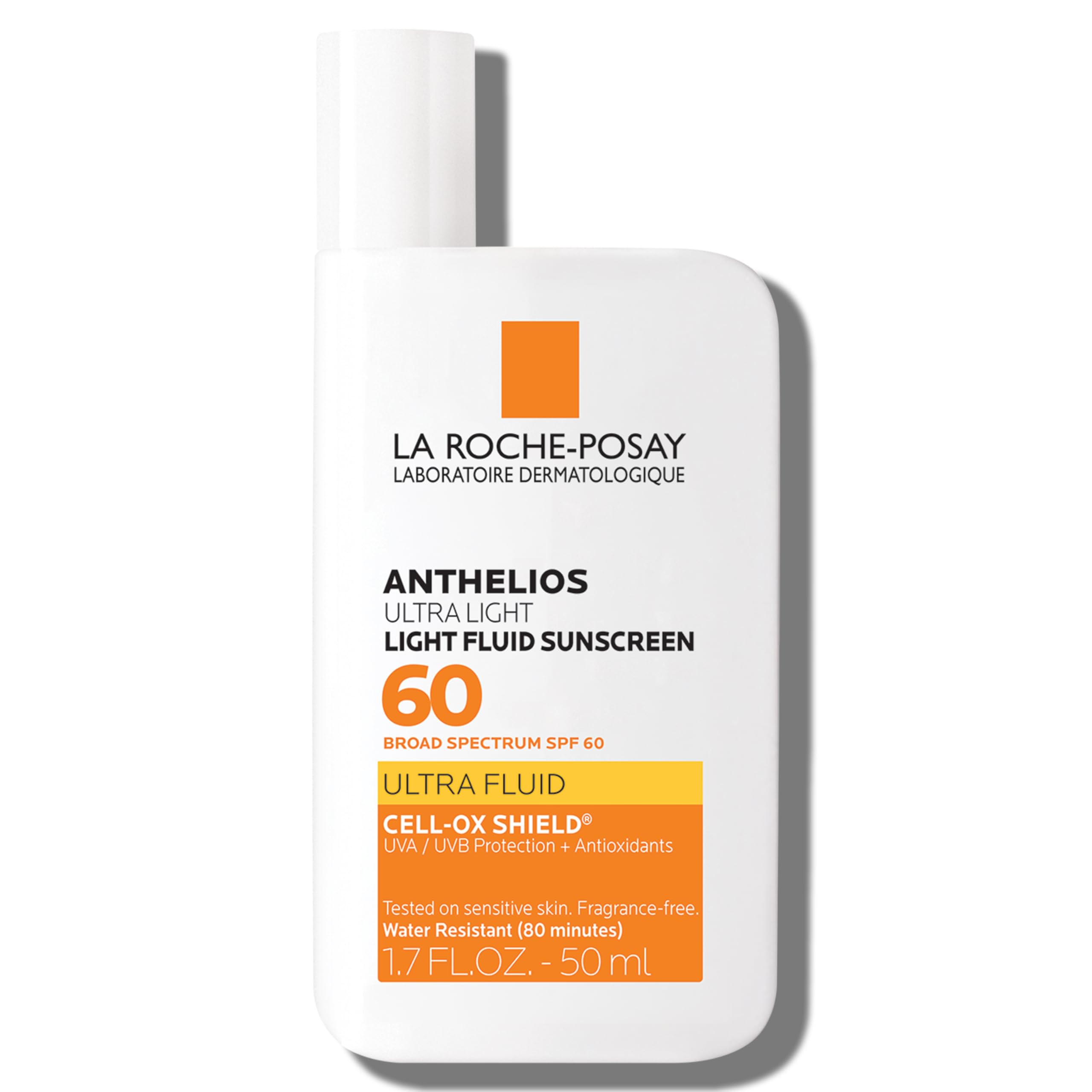 Anthelios Light Fluid Facial Sunscreen SPF 60, Lightweight Sunscreen for Face, Fluid Texture, Broad Spectrum SPF