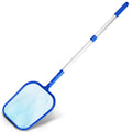 Pool Skimmer Net with Adjustable 17-40" Telescopic Pole - Fine Mesh Net - Leaf Skimmer for Cleaning Surface of Swimming Pools, Hot Tubs, Spas and Fountains
