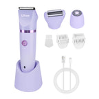 Ufree 3-in-1 Bikini Trimmer Electric Razors for Women, Gifts for Women | Ceramic Blade, IPX7 Waterproof, Lady Shaver, Travel Lock, for Face, Legs, Pubic Hair, Underarms, Body Hair Trimmer, Purple