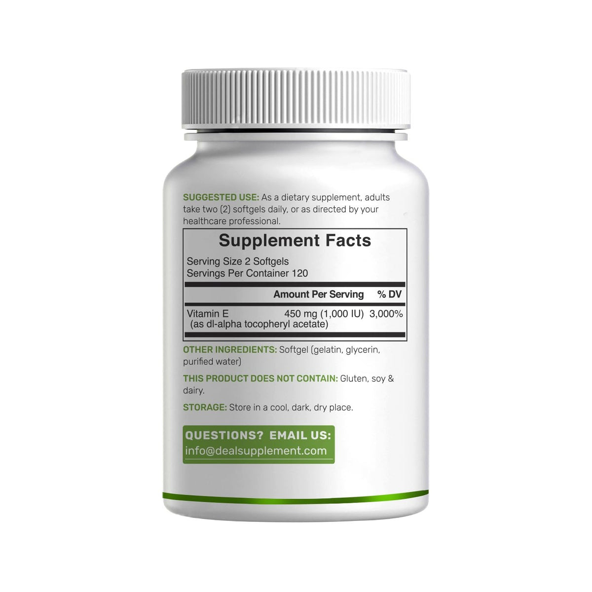DEAL SUPPLEMENT Vitamin E 1,000 IU Per Serving, 240 Softgels