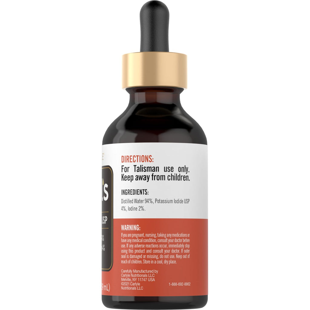 Carlyle Lugols Iodine 2 Percent | 2 fl oz (Pack of 1) | Potassium Iodide and Iodine Solution 2% Liquid Drops