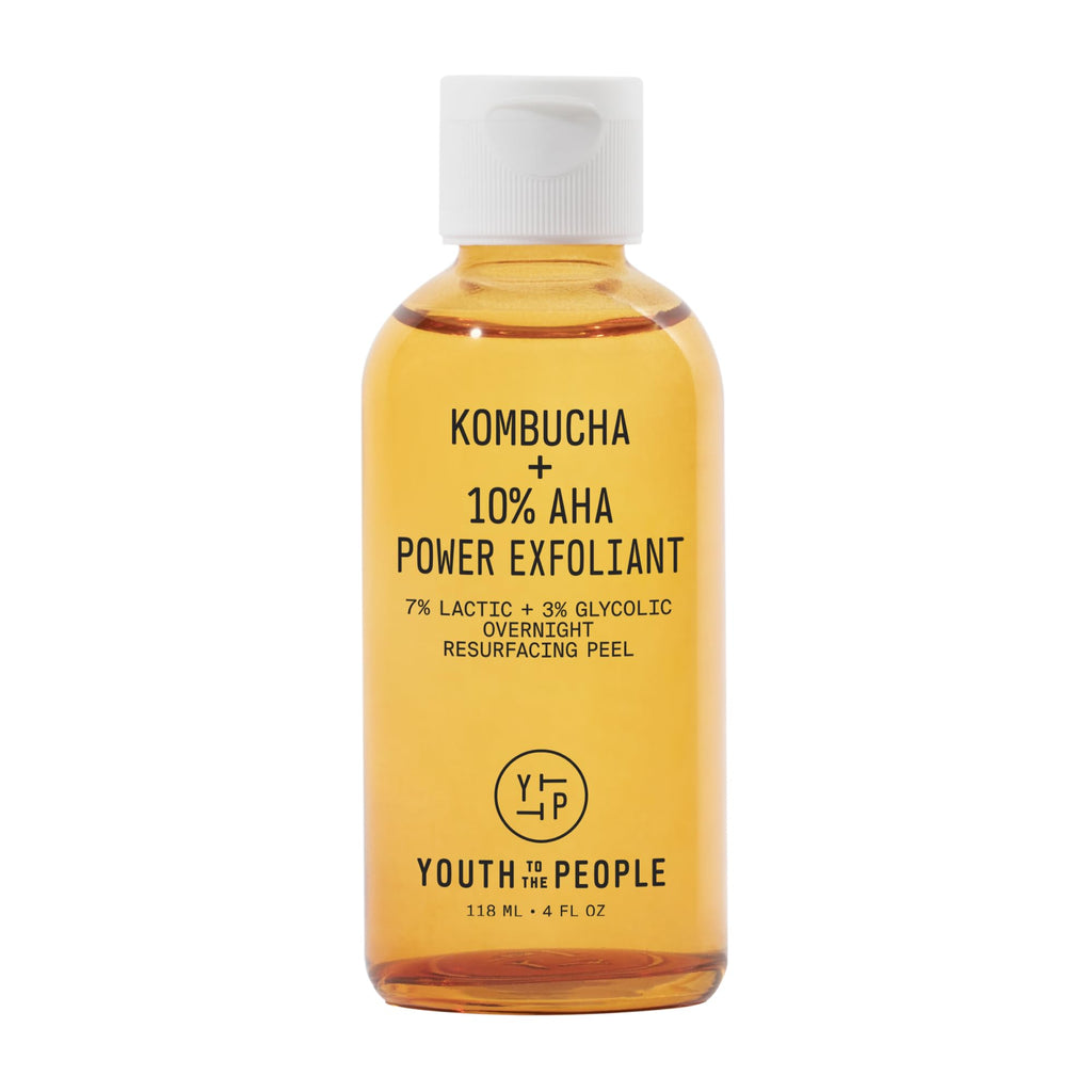 Buy now Youth To The People Kombucha + 10% AHA Power Exfoliant (4 fl oz), Overnight Resurfacing Peel, Helps Fade Discoloration + Smooth Skin Texture, Lactic + Glycolic Acid, Fragrance-free, Vegan at indiglob india