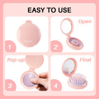 RHOS Folding Brush with Mirror for Women, compact design, easy to use, order online today, available in India.