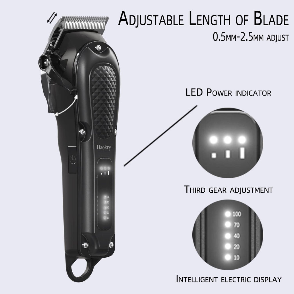 Haokry Hair Clippers for Men Barber Clippers for Hair Cutting&Grooming | Professional Cordless&Corded Rechargeable Beard Trimmer