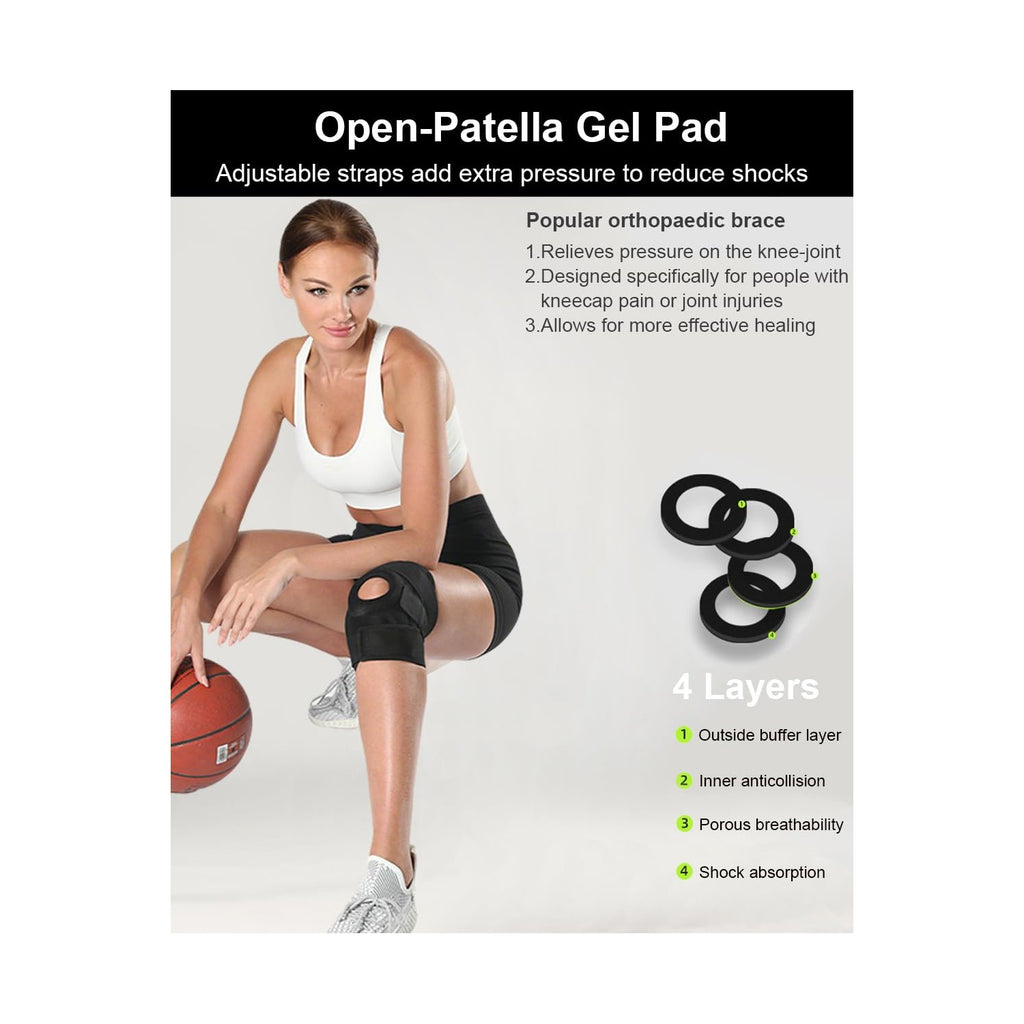 SUJAYU Knee Brace for Women Men with Side Stabilizers, 2 Pack Knee Braces for Knee Pain ACL MCL Arthritis Joint Pain Relief, Adjustable Compression Sleeve Patellar Tendon Support Strap
