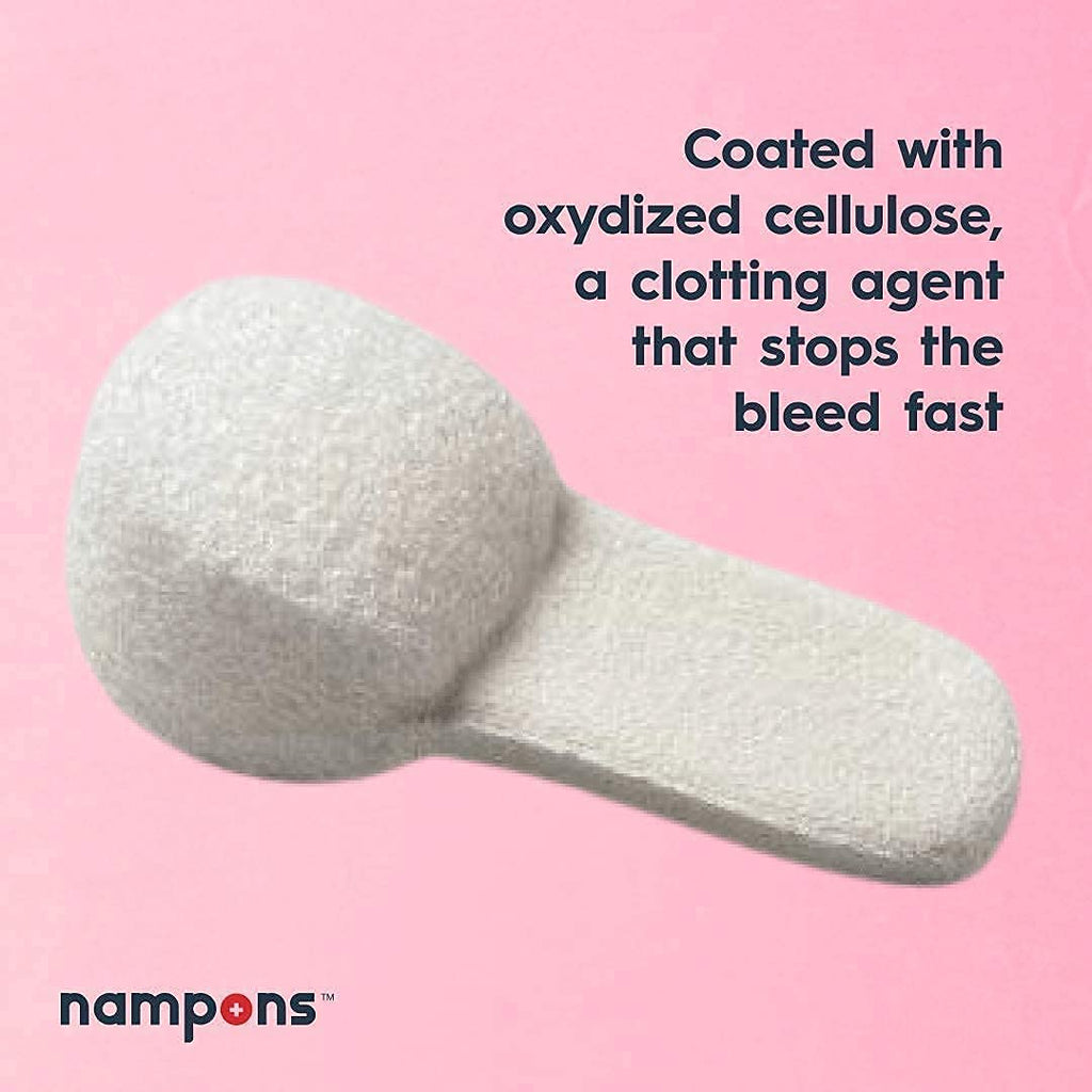 Nampons for Nosebleeds 24 Nose Bleed Stoppers w/Clotting Agent for Adults
